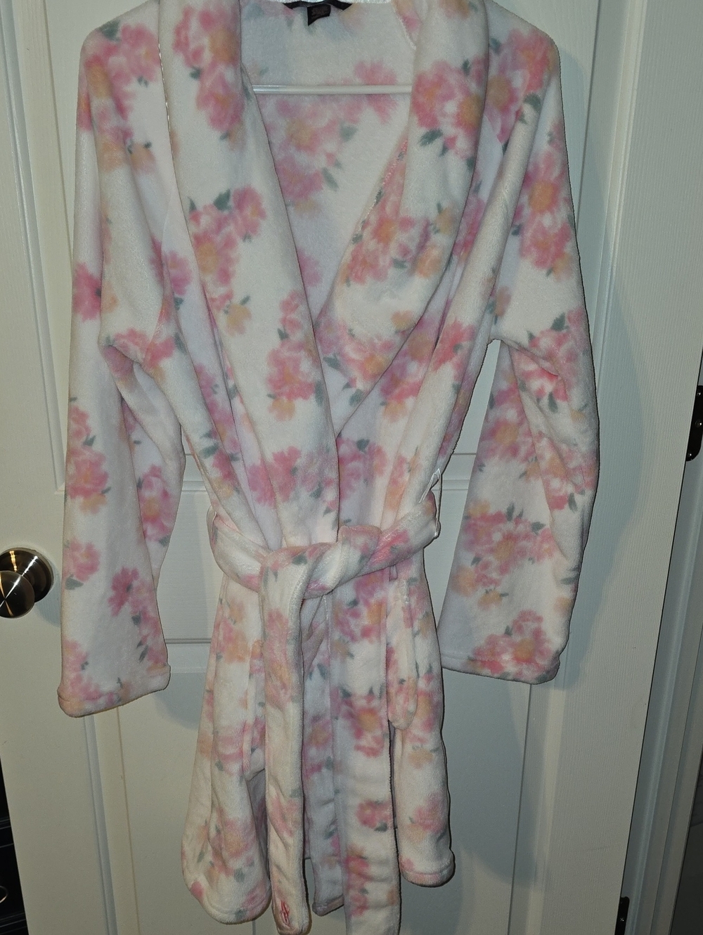 Victoria's Secret Plush Floral Robe - Pink/White SIZE XS/S